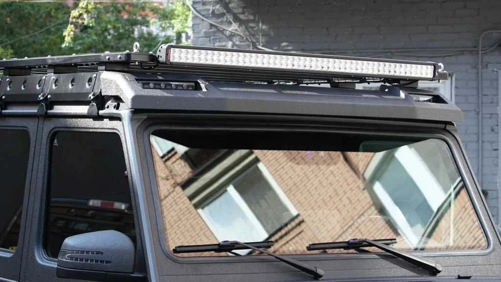 Mercedes-Benz G-class Pickup NEMESIS. Експедиційний багажник з кріпленням для фронтального та заднього LED освітлення та кріпленнями для віткорізів.